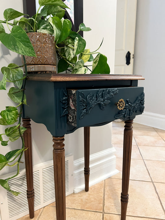 Vintage Blue Side Table by Weave & Woven