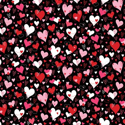 Be Mine Hearts on Black
