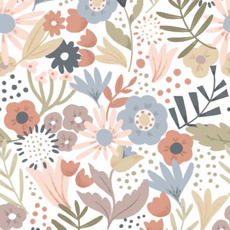 Prairie Florals on White
