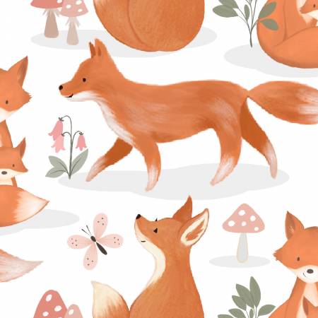 Fox Trot on White | Flannel