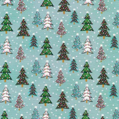 Festive Forrest on Baby Blue | Organic - Weave & Woven