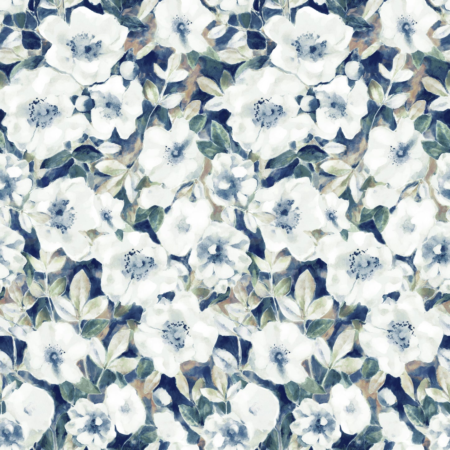 Winter Blooms in Navy