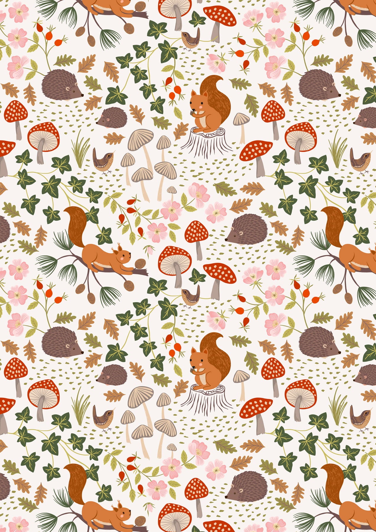 Squirrels + Hedgehogs on Cream