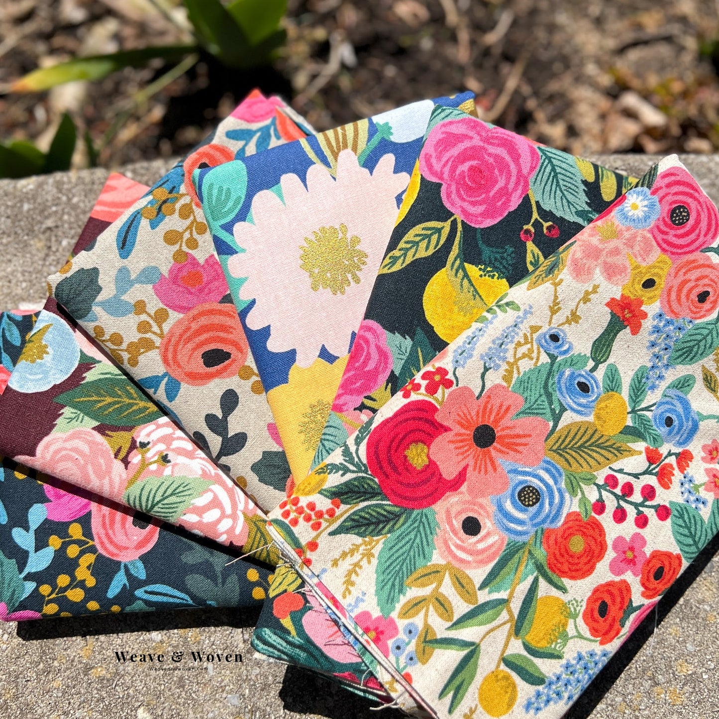 Bursting Blooms Rifle Paper Co Canvas  | Fat Quarter Bundle
