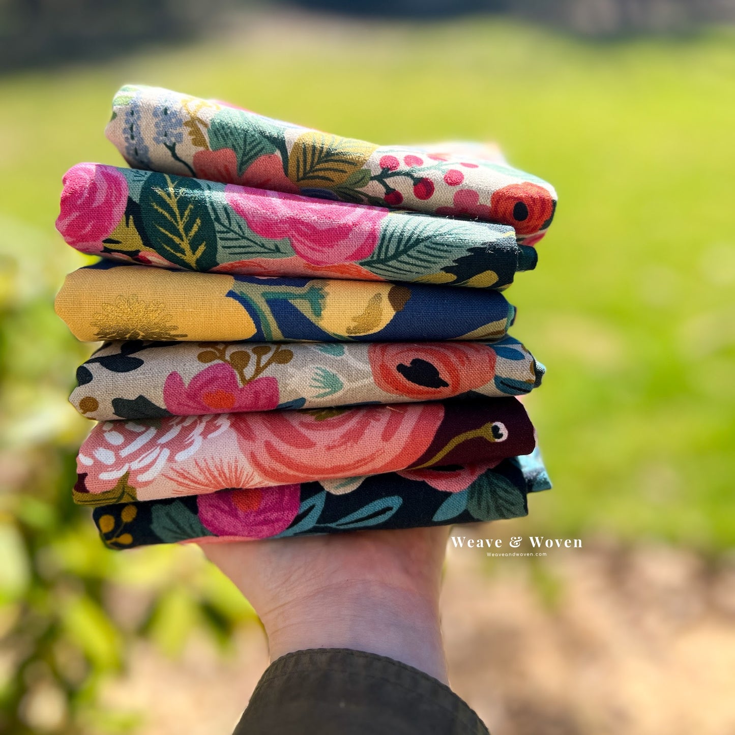 Bursting Blooms Rifle Paper Co Canvas  | Fat Quarter Bundle