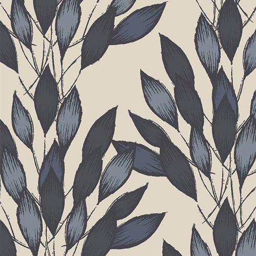 Brushed Leaves in Gris | Canvas