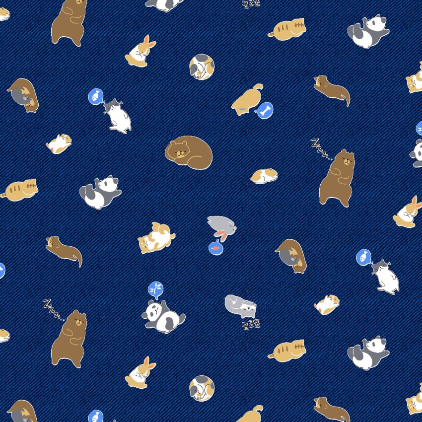 Animal Toss on Navy Blue