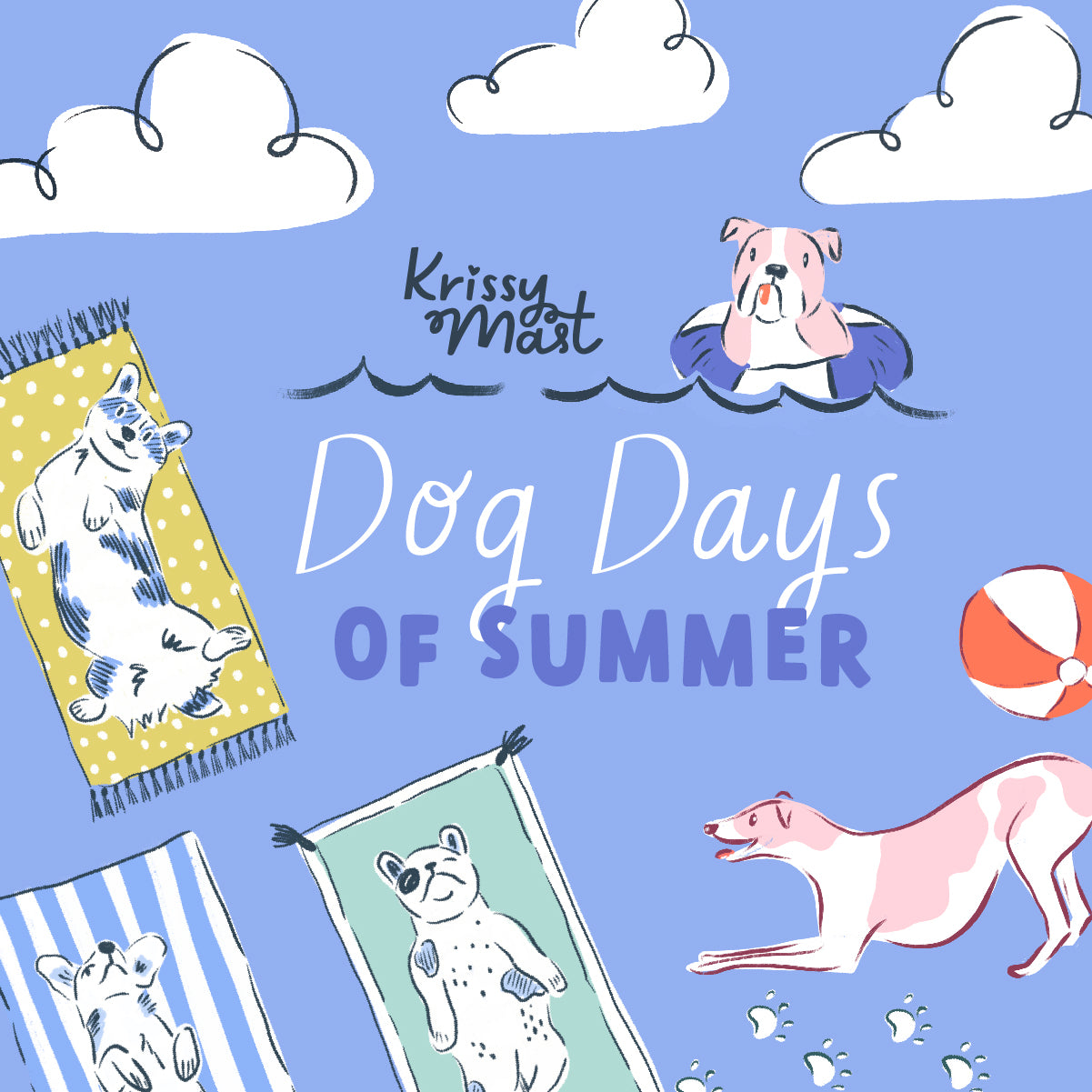 Beach Ball Dogs in Pink | Organic