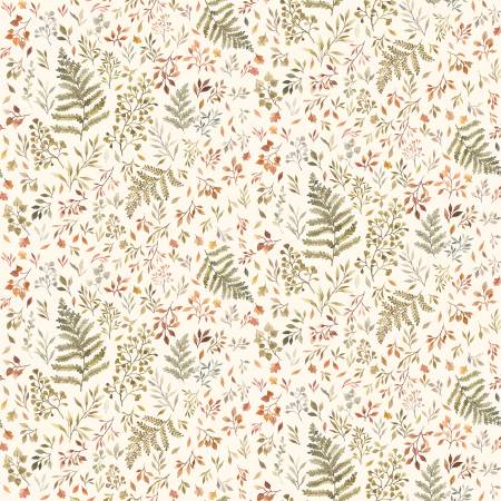 Autumn Ferns & Leaves on Cream - Weave & Woven