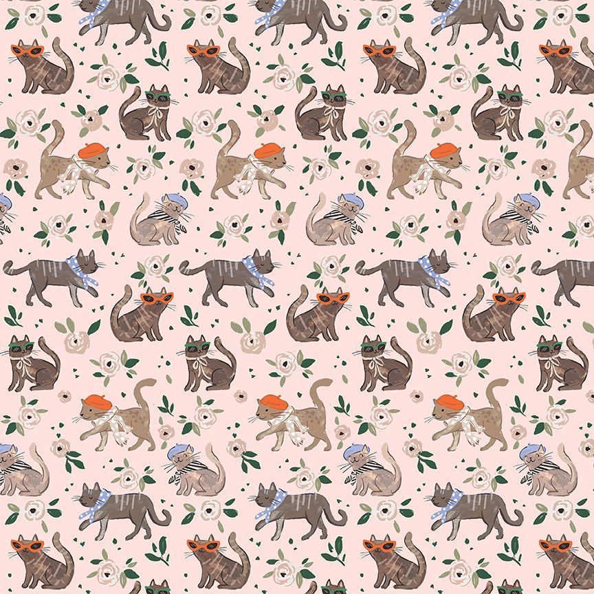 French Cats in Blush