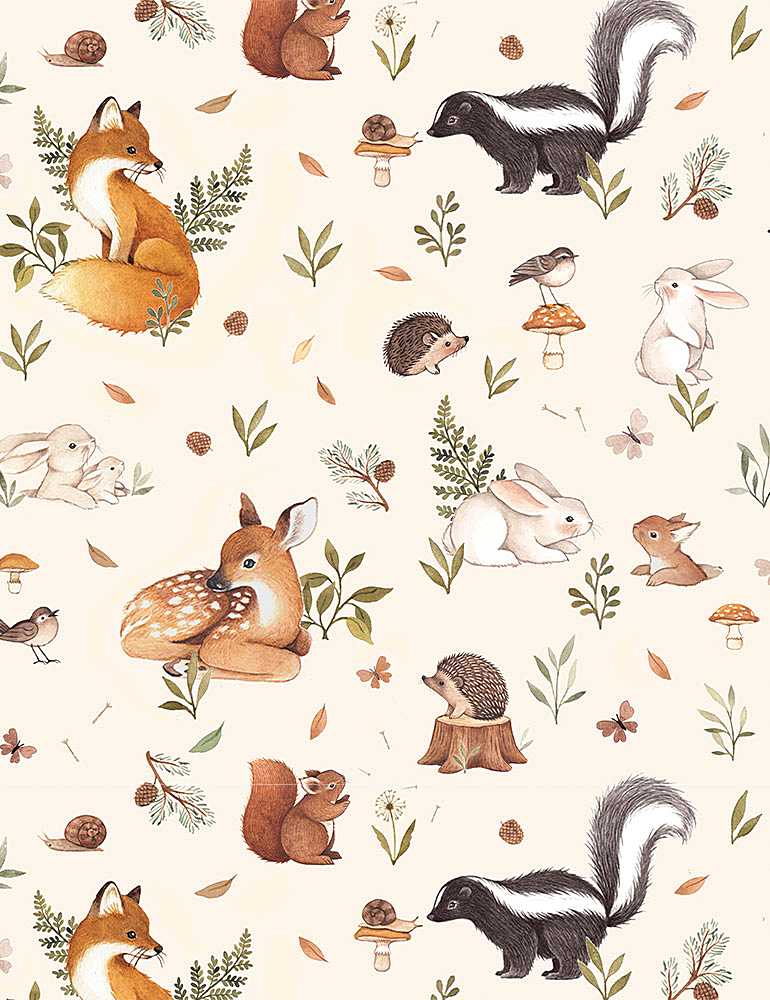 Little Fawn & Friends on Cream - Weave & Woven