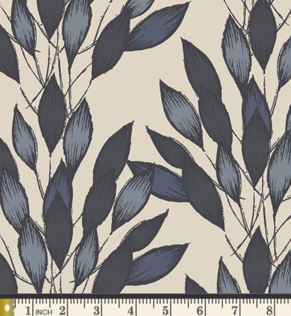Brushed Leaves in Gris | Canvas