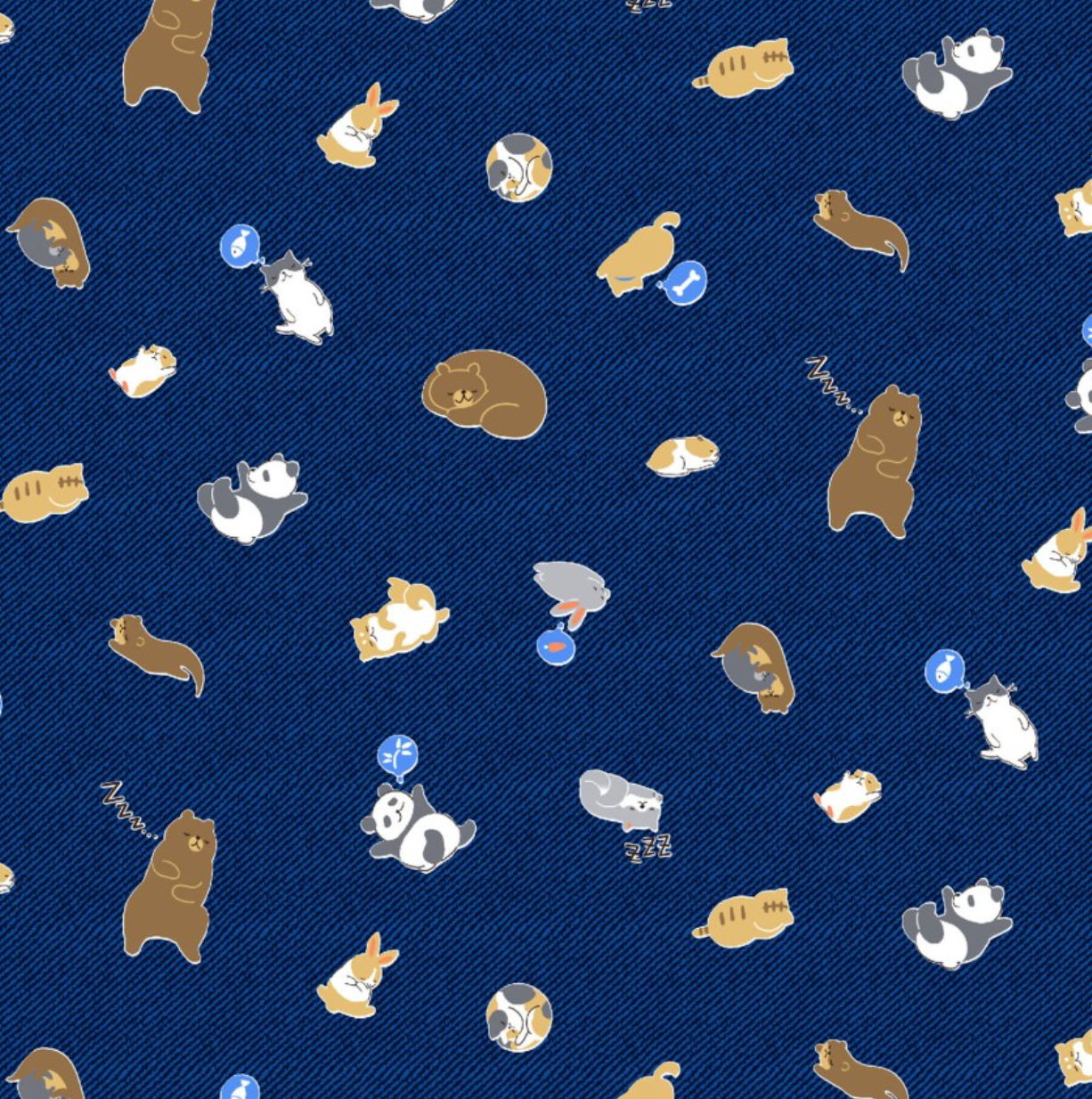 Animal Toss on Navy Blue