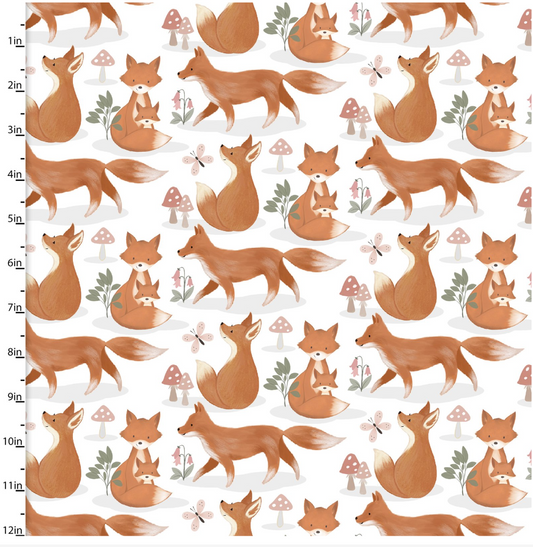 Fox Trot on White | Flannel