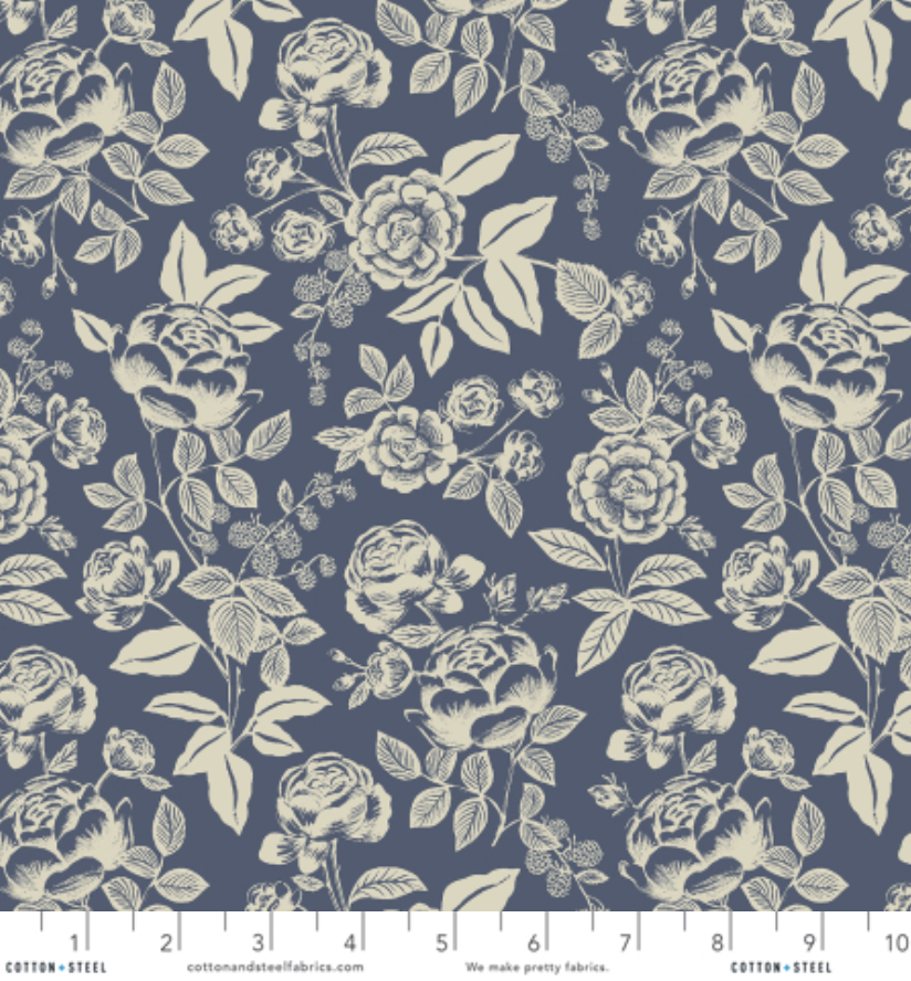 English Rose in Blue and Cream