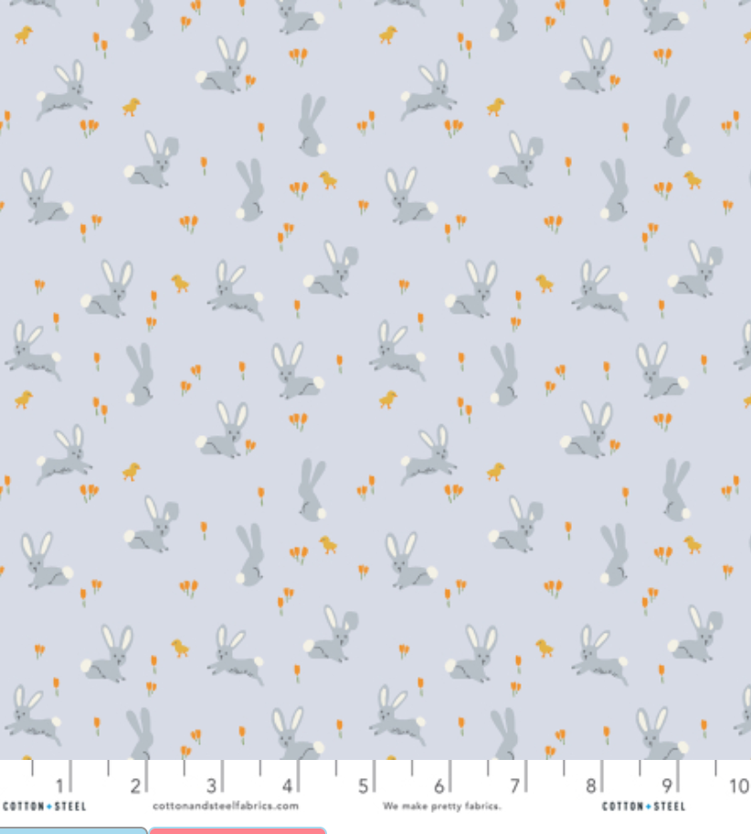 Little Bunnies on Blue