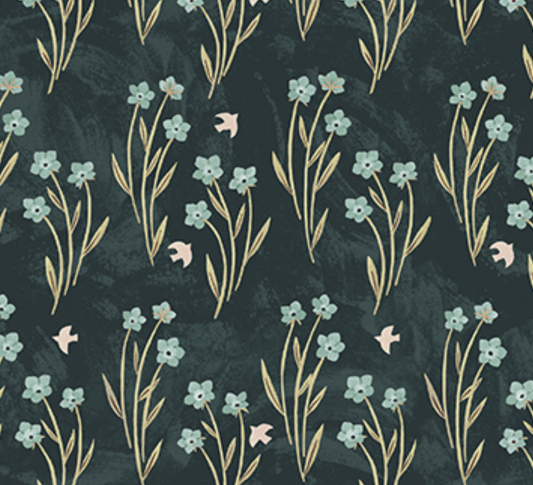 Floral Field on Teal