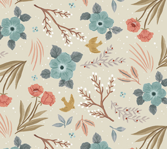 Large Florals on Cream