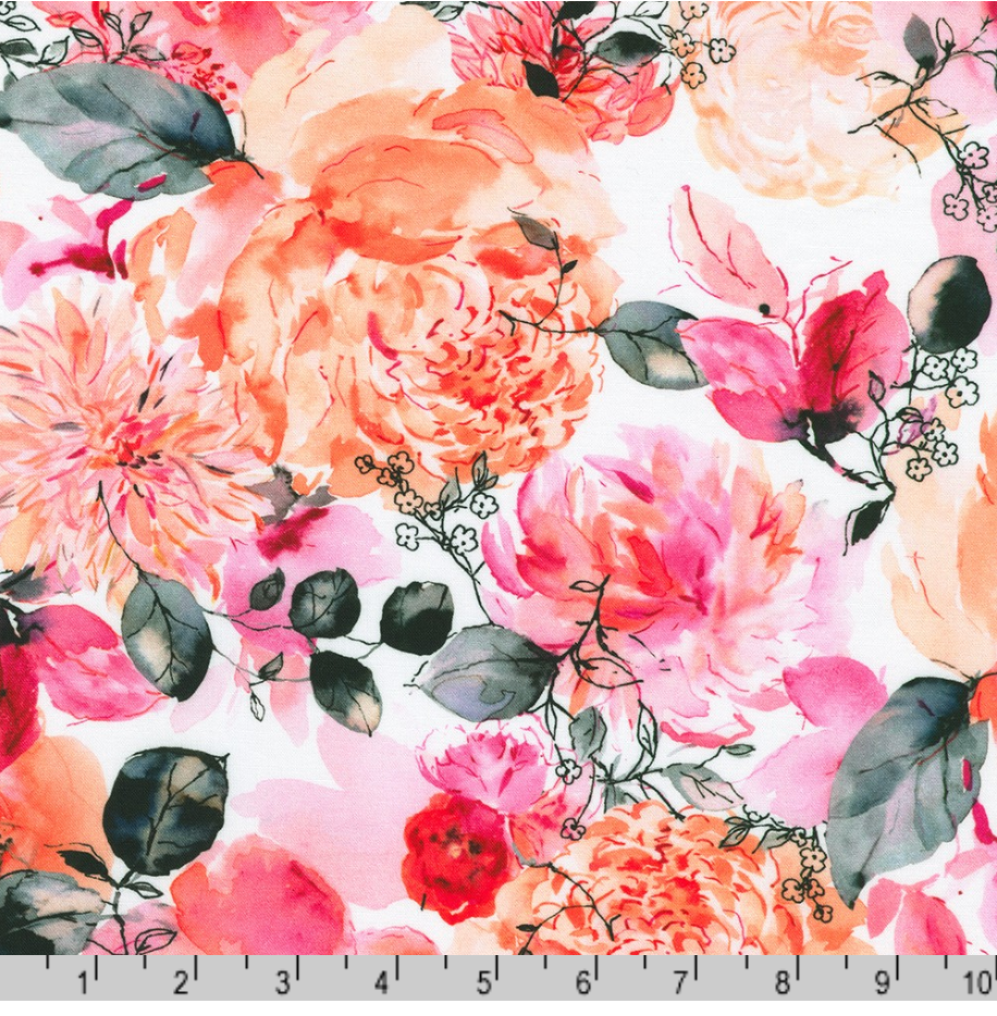Large Florals in Rose