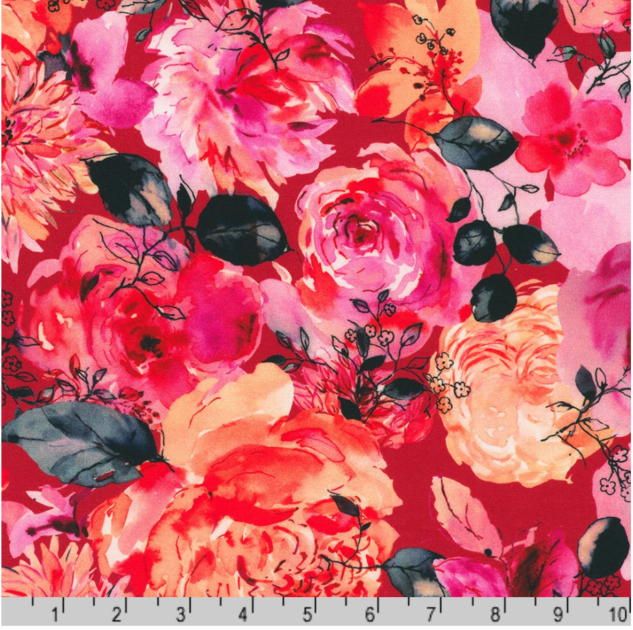 Large Florals in Poppy