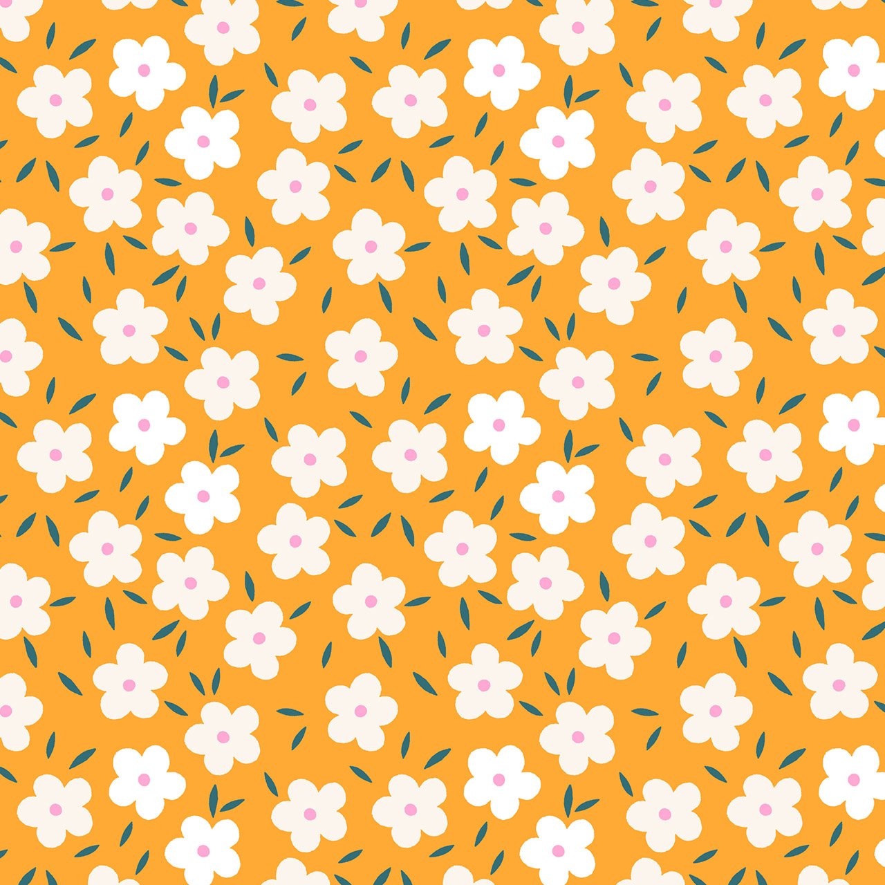 Cute Florals on Orange