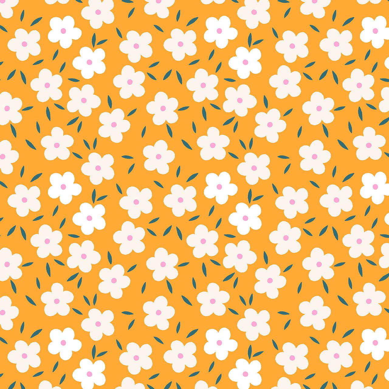Cute Florals on Orange