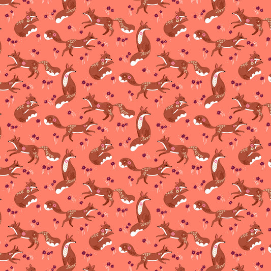 Adorable Foxes on Pink