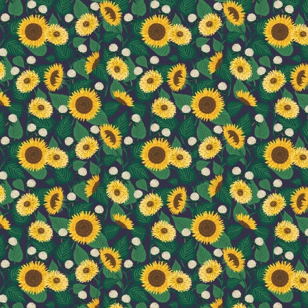 Sunflower Fields on Navy