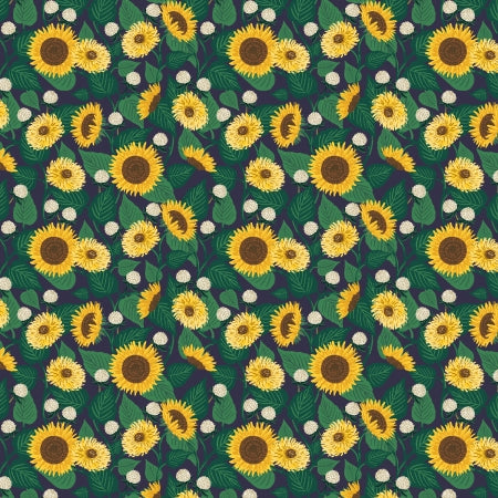 Sunflower Fields on Navy