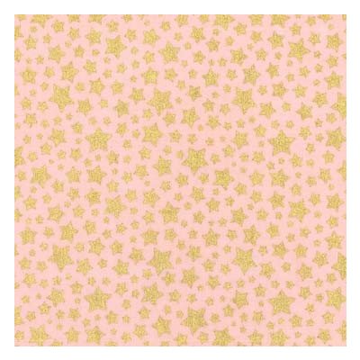 Metallic Gold Stars on Pink - Weave & Woven