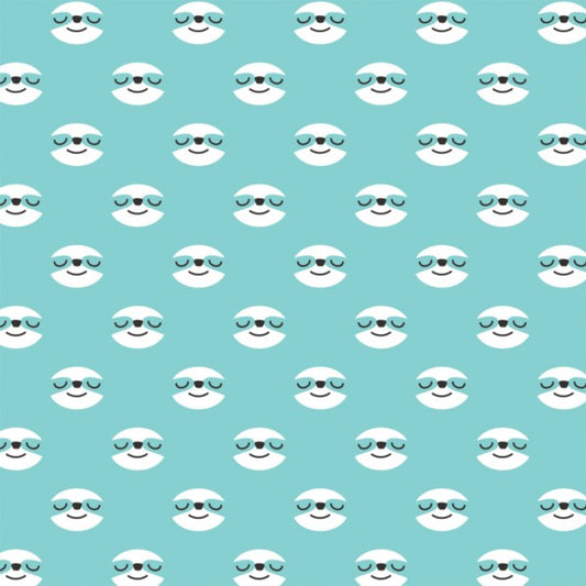 Sloth Heads in Aqua - Weave & Woven
