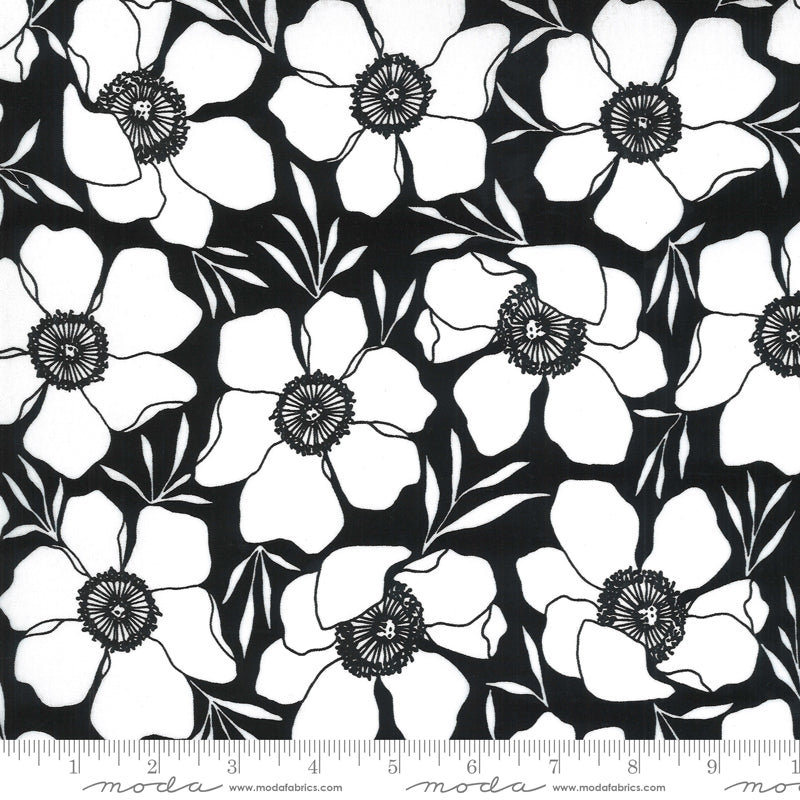 Anemone Flowers on Ink - Weave & Woven