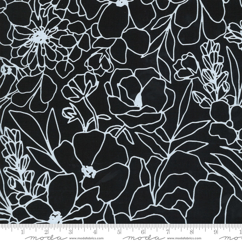 Sketchy Florals in Ink | Canvas - Weave & Woven