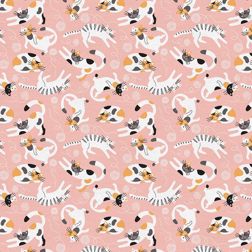 Playing Cats on Pink - Weave & Woven