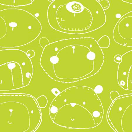 Bear Friends on Lime Green - Weave & Woven