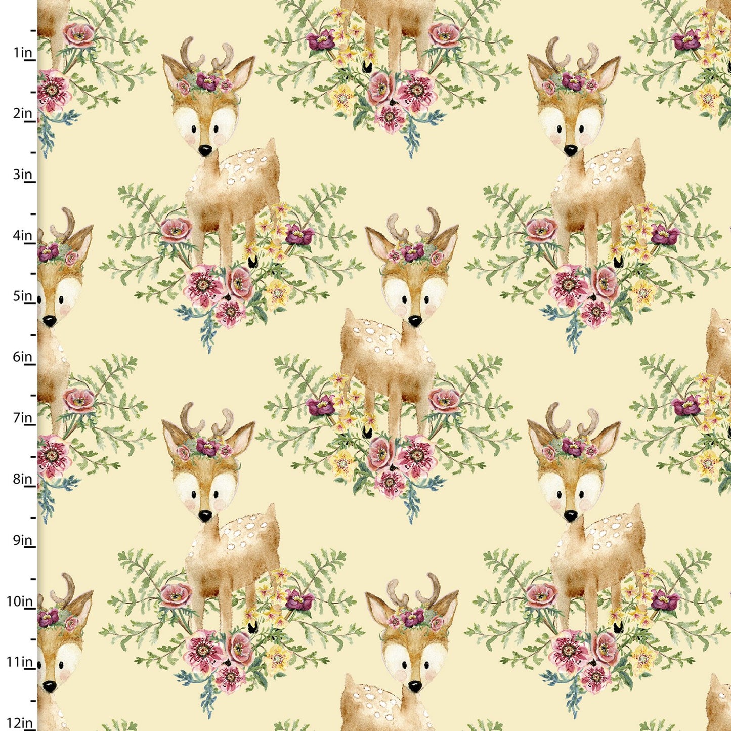 Forest Deers in Yellow - Weave & Woven