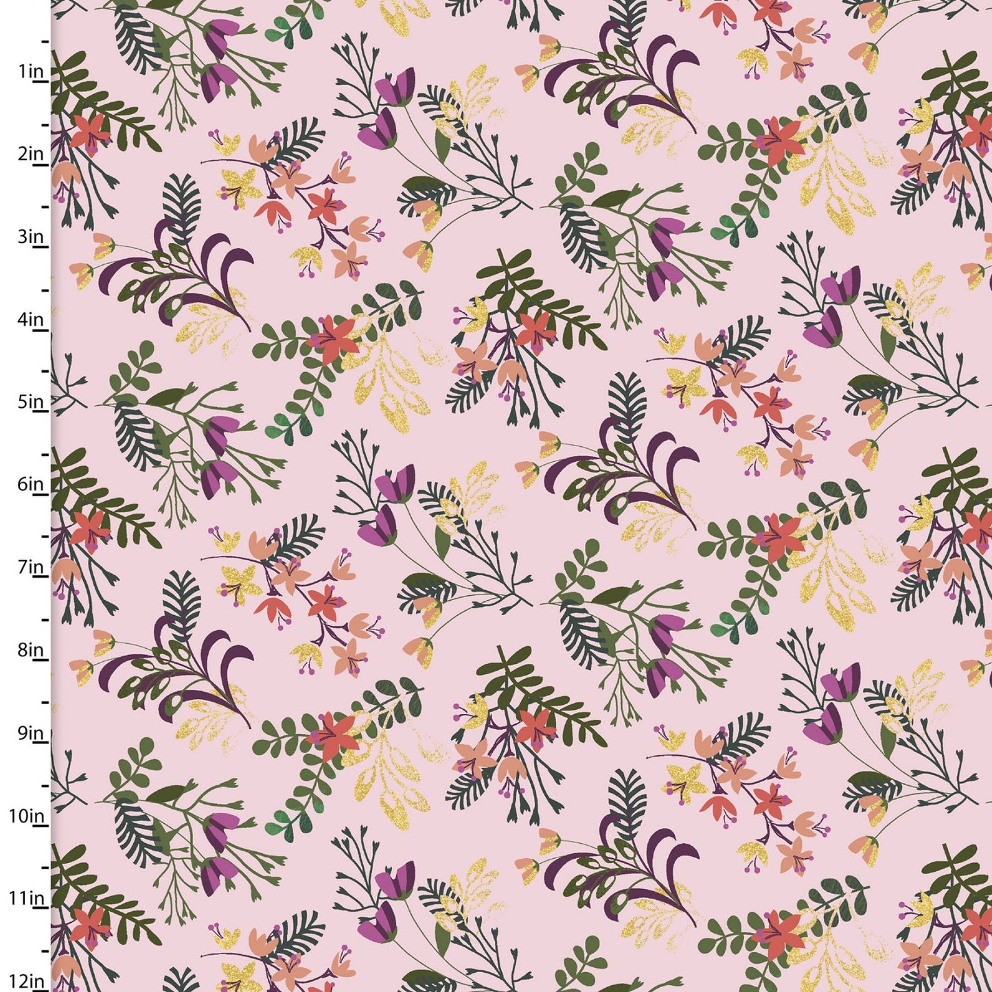 Moon Flowers on Blush | Metallic Gold - Weave & Woven