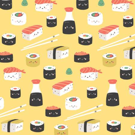 Sushi-Mania on Yellow - Weave & Woven