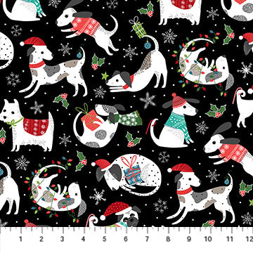 Santa Dog Toss in Black - Weave & Woven