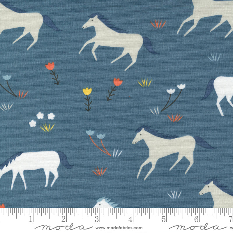 Meander Horses in Indigo - Weave & Woven