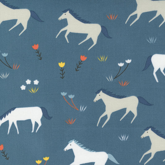 Meander Horses in Indigo - Weave & Woven