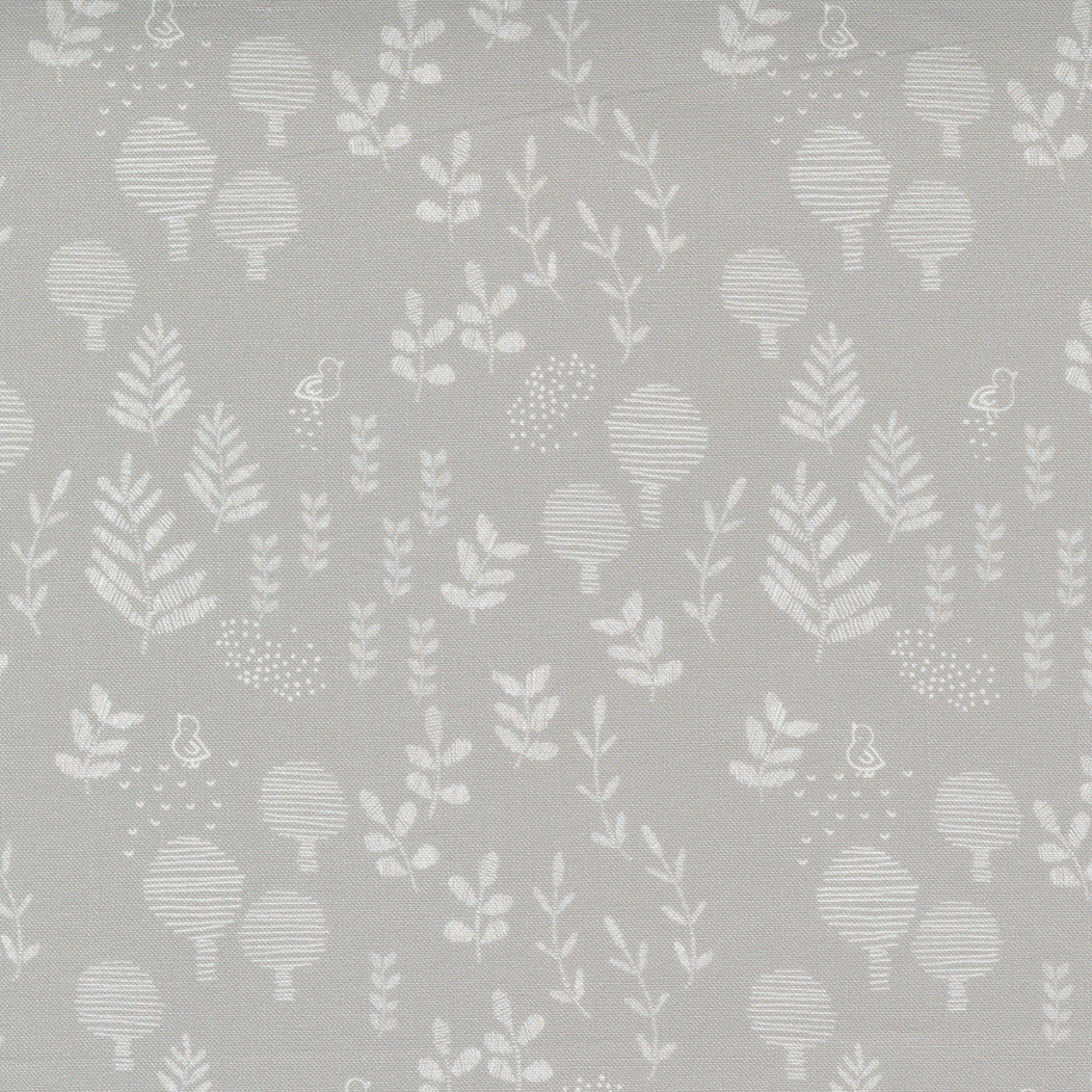 Duckling Foliage on Warm Grey - Weave & Woven