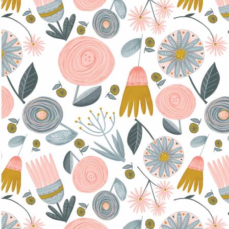 Garden Flower on White - Weave & Woven