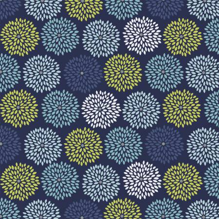 Burst Flowers on Blue - Weave & Woven