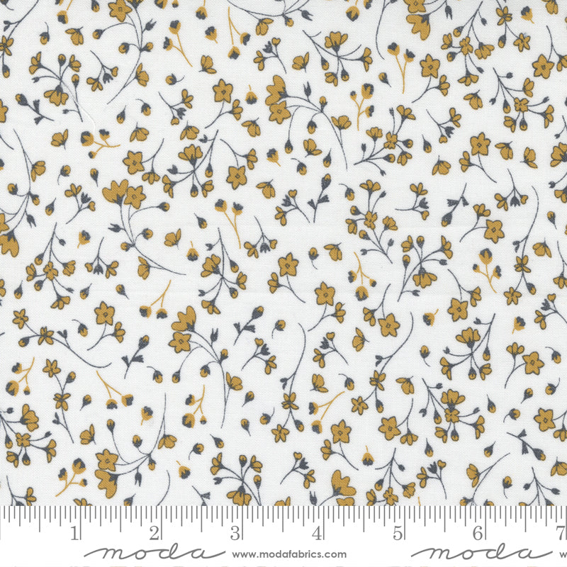 Midnight In Garden Tiny Florals on White