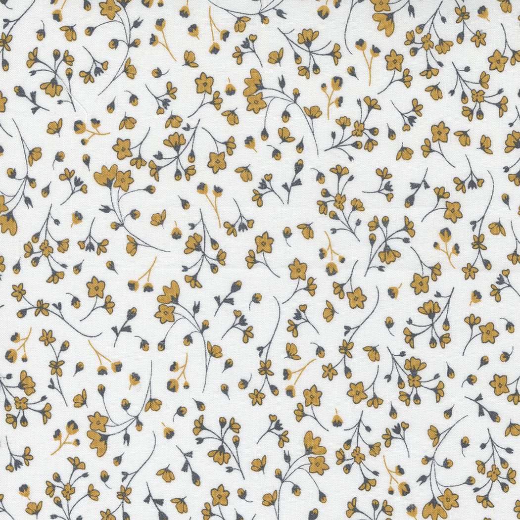 Midnight In Garden Tiny Florals on White
