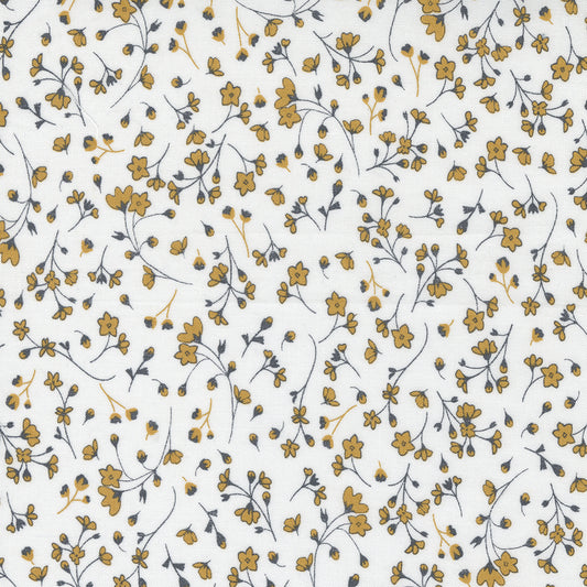 Midnight In Garden Tiny Florals on White