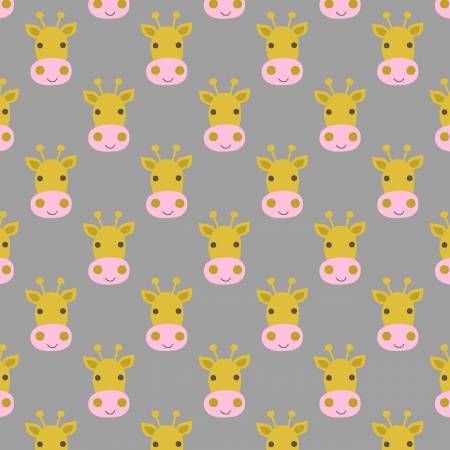 Giraffe Faces in Grey - Weave & Woven