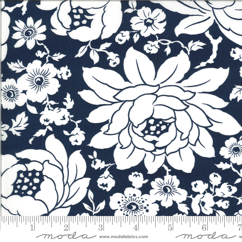 Mums on Navy - Weave & Woven