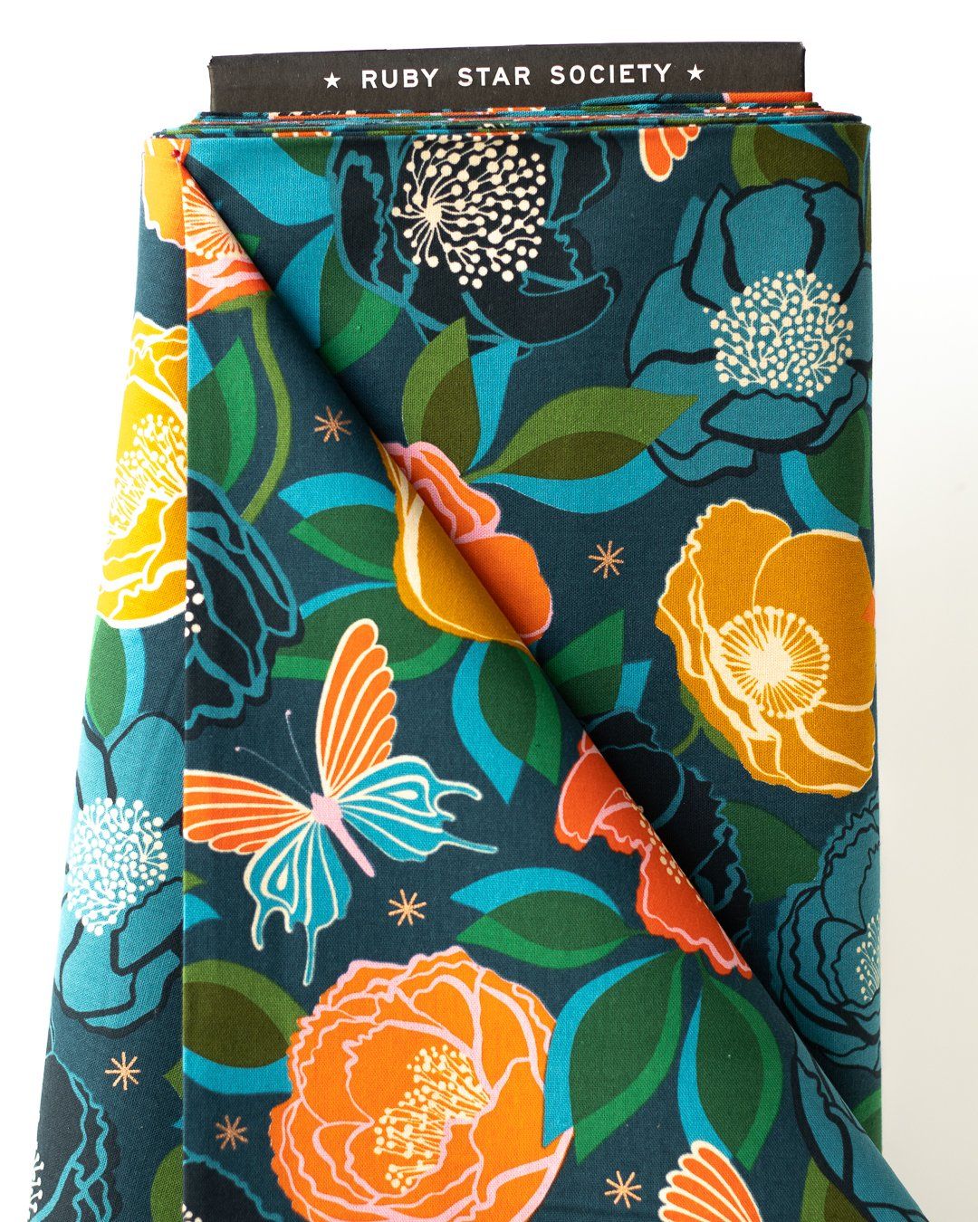 Stay Gold Butterflies in Peacock | Metallic Copper - Weave & Woven